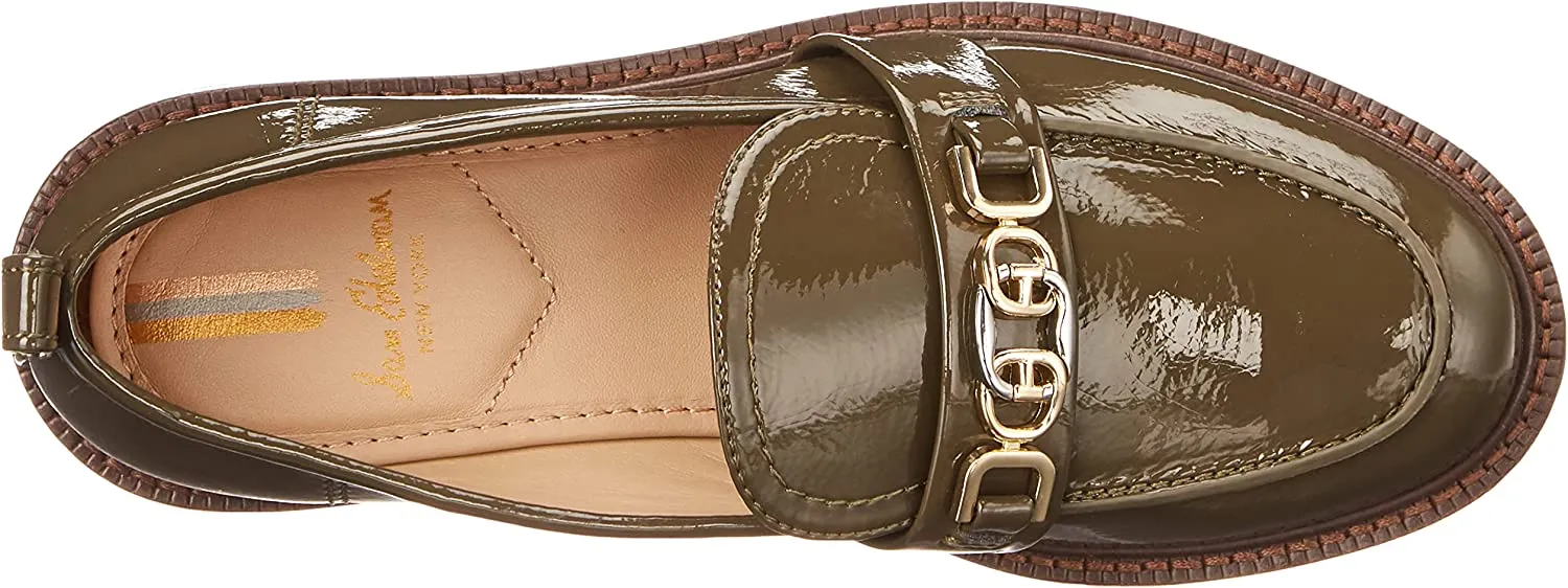 On Leather Secure packaging Christy Block Alpine Sam Green Closed Toe Heel Slip Worldwide shipping Edelman Loafers