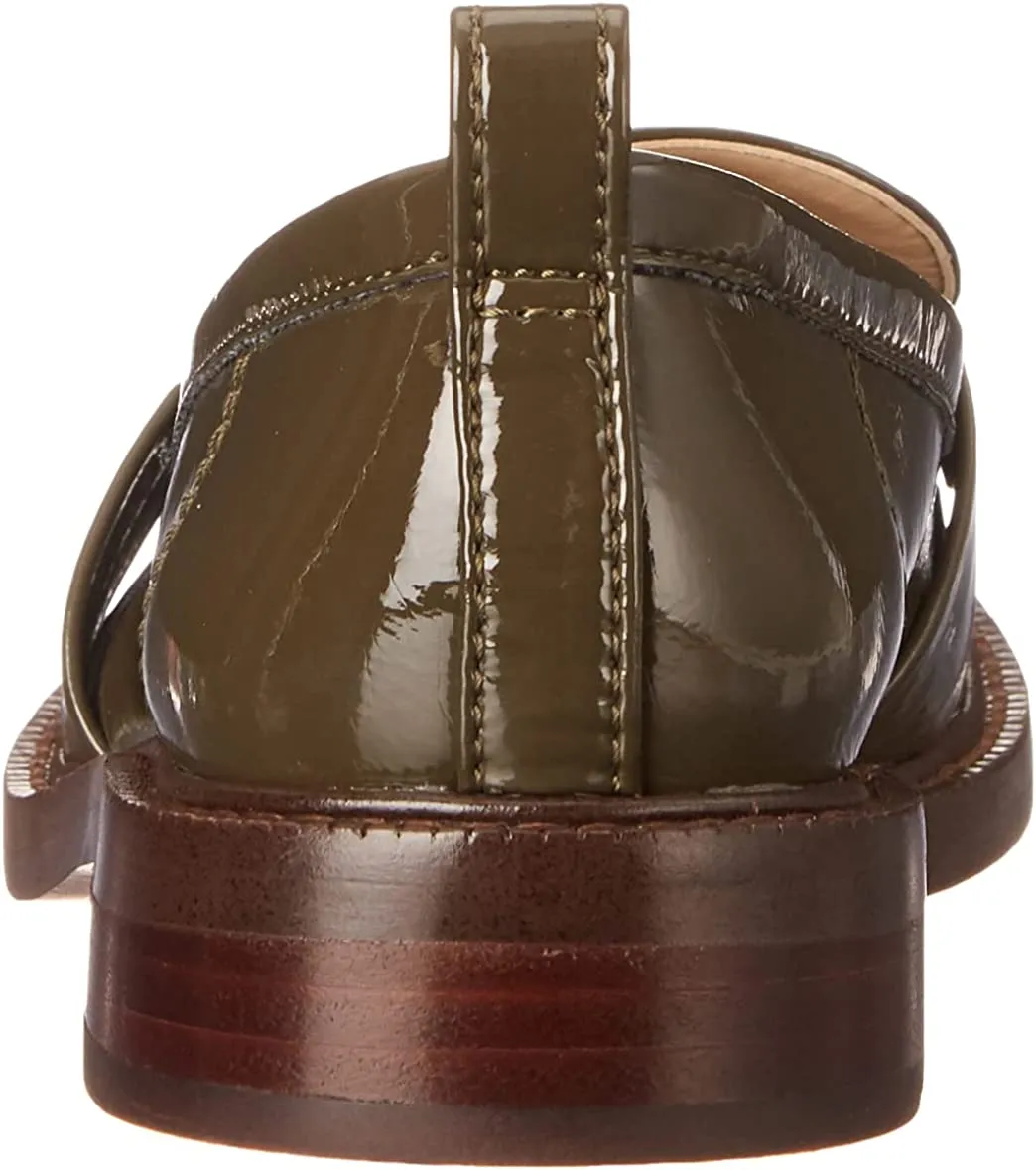 On Leather Secure packaging Christy Block Alpine Sam Green Closed Toe Heel Slip Worldwide shipping Edelman Loafers