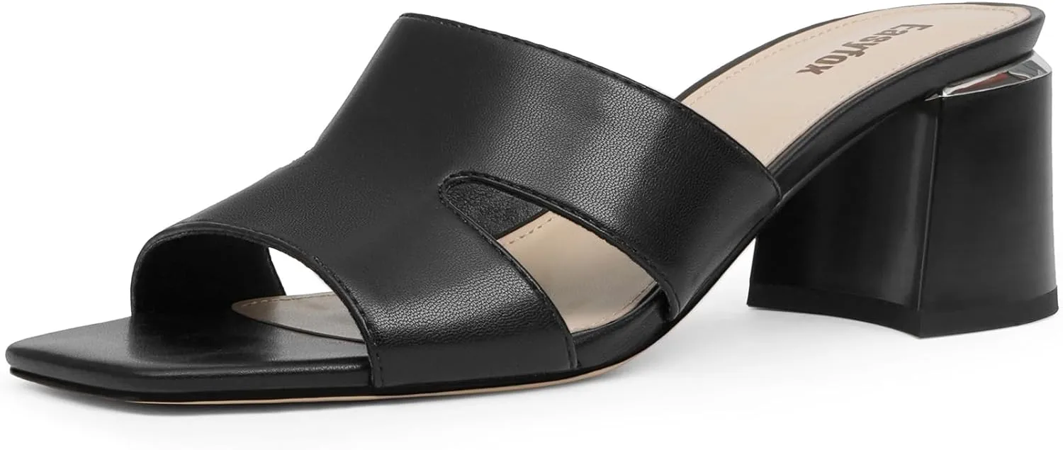 Open Toe Heeled Mules for Women Chunky Heel Sandals for Women 2025