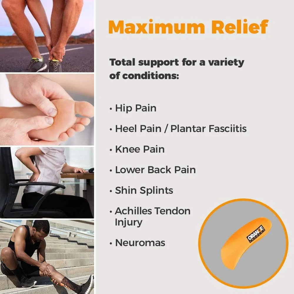 Orange Light A 3/4 Fits MEN'S Shoe 3.5-5, WOMEN'S 5-6.5 is Our Slimmest, Lightest Design, and Provides Essential Support For Both your Metatarsal and Medial Arch, Best For: Close Fitting Shoes, Unisex