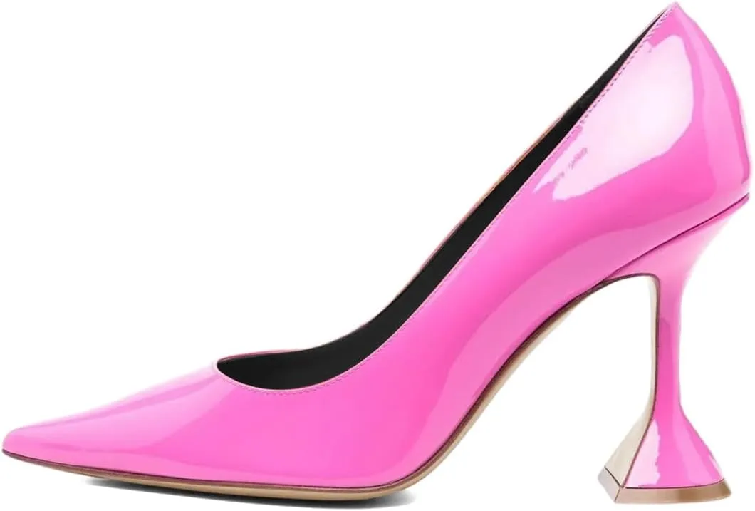 Pazzion Women Fashion Closed Pointed Toe Pumps High Heels Slip On Solid Color Shoes for Casual Walking Dating Outfit Size 4-16 US