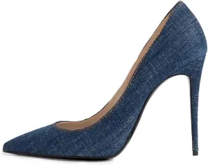 Pazzion Women's Sleek Closed Pointed Toe High Heel Pumps Fashion Slip On Thin Heeled Shoes for Outdoor Shopping Prom Size 4-16 US