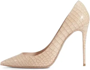 Pazzion Women's Sleek Closed Pointed Toe High Heel Pumps Fashion Slip On Thin Heeled Shoes for Outdoor Shopping Prom Size 4-16 US