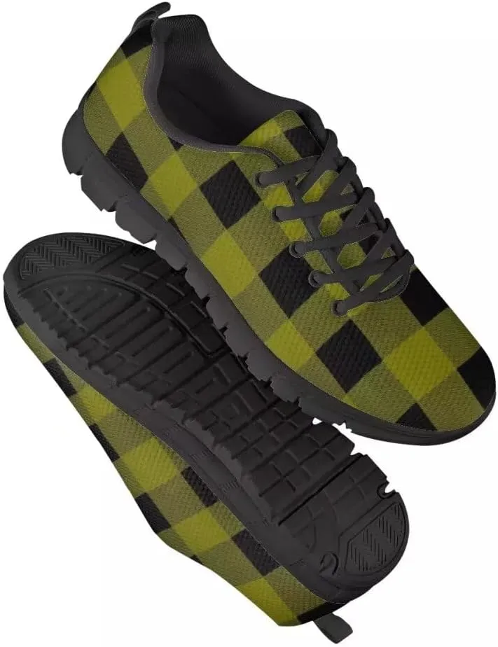 PinUp Angel Buffalo Plaid Walk Shoes Lightweight Breathable Athletic Gym Casual Tennis Shoes