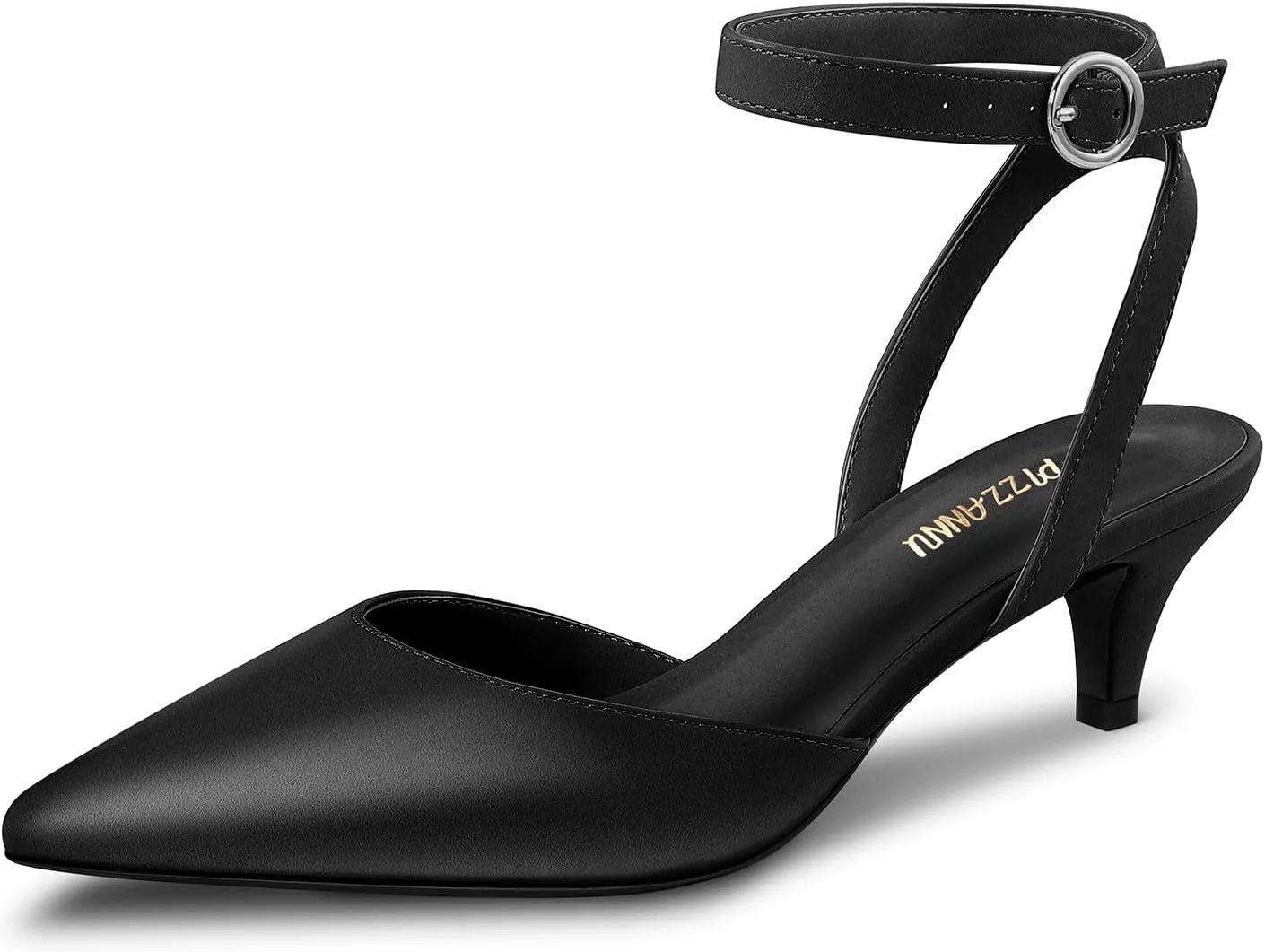 PIZZ ANNU Women's Aliaa Pointed Toe Low Kitten Heels Comfort Wedding Party Casual Dress Closed Toe Pumps Shoes with 2 Inches Low Heel Design