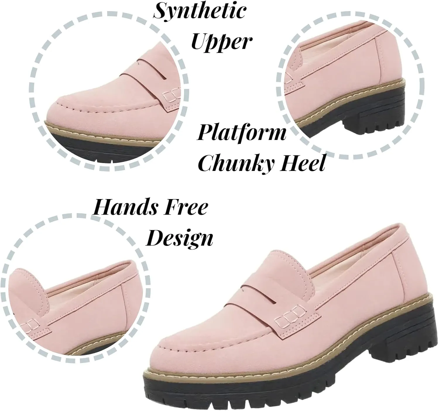 Platform Loafers for Women Suede Penny Loafer Comfort Driving Moccasins Casual Slip-Ons Flats Fashion Business Work Shoes