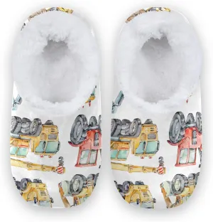 Poeticcity Unisex Fuzzy House Slippers, Warm Fur Lining Shoes, Non-Slip Memory Foam Slippers M-XXL