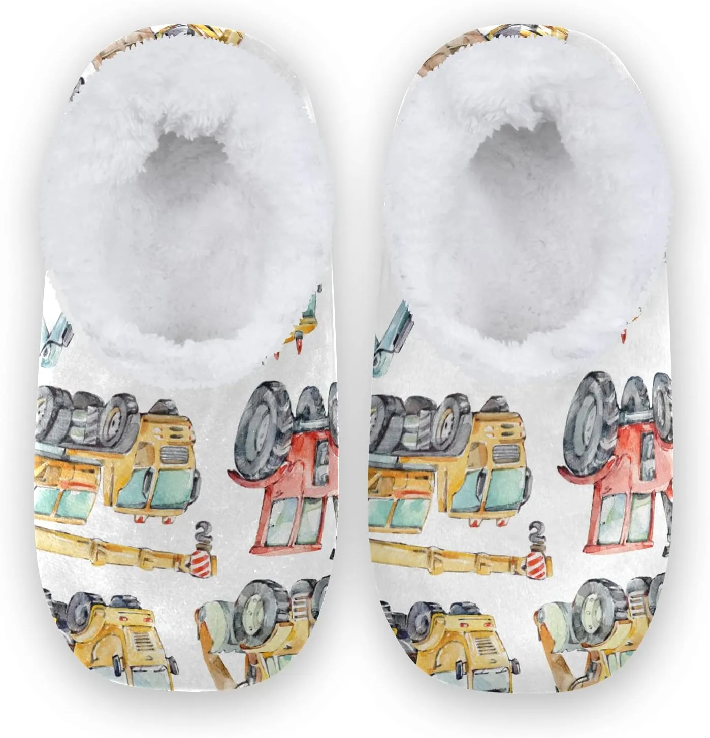 Poeticcity Unisex Fuzzy House Slippers, Warm Fur Lining Shoes, Non-Slip Memory Foam Slippers M-XXL