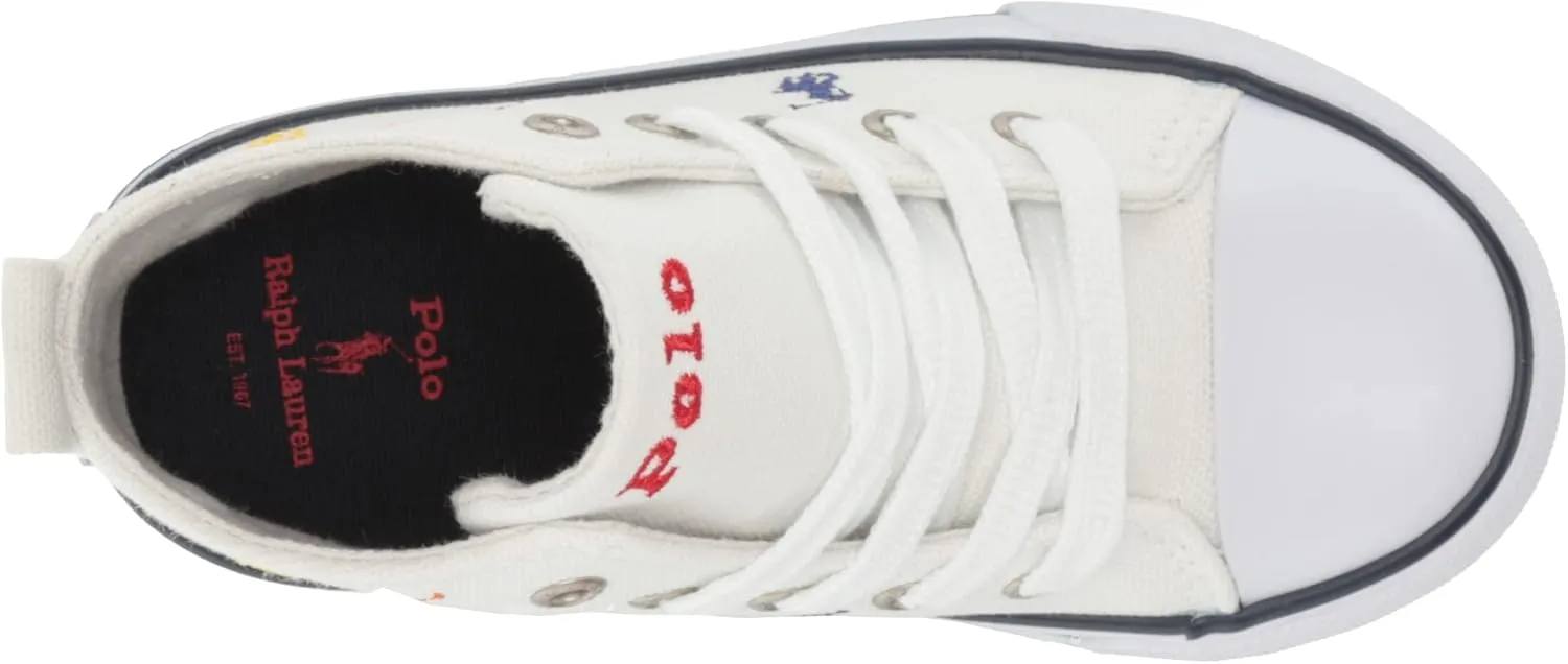 POLO RALPH LAUREN Boy's Hamptyn Hi Ii White Mlt RPT Pp Sneaker