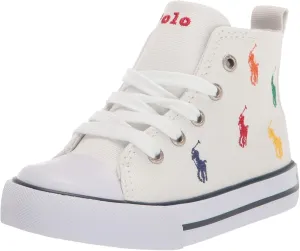 POLO RALPH LAUREN Boy's Hamptyn Hi Ii White Mlt RPT Pp Sneaker