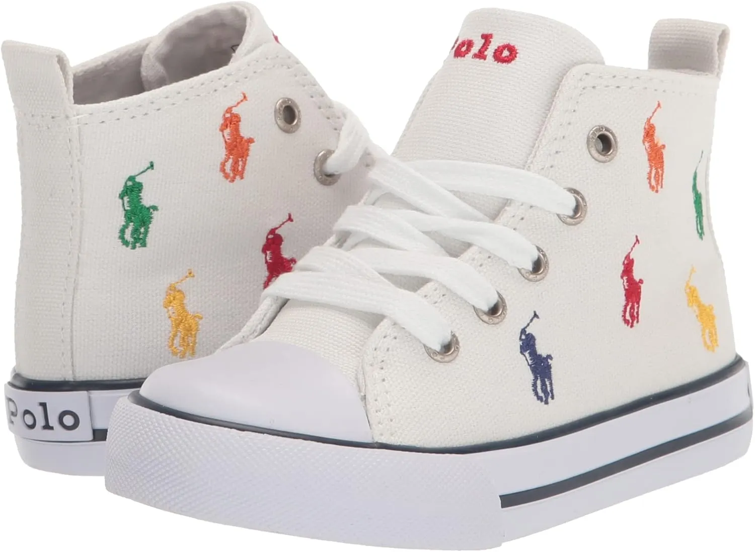POLO RALPH LAUREN Boy's Hamptyn Hi Ii White Mlt RPT Pp Sneaker