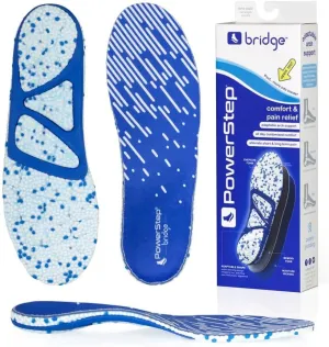 PowerStep Bridge- Flexible Arch Insoles, Comfort Memory Foam Insert, Plantar Fasciitis Pain Relief, Adaptable Arch Support Neutral