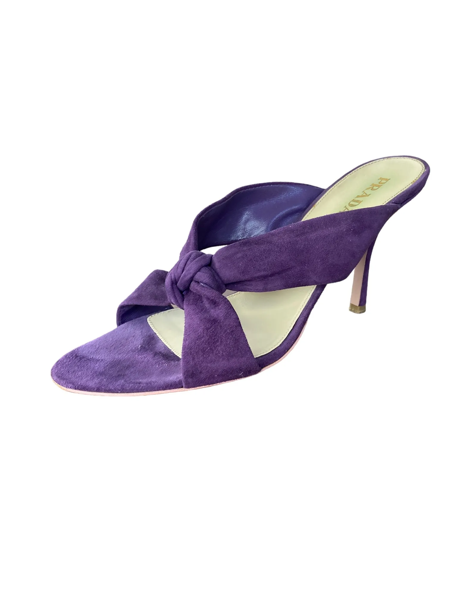 Prada Calzatore Donna Knot Sandals in Viola, 40.5