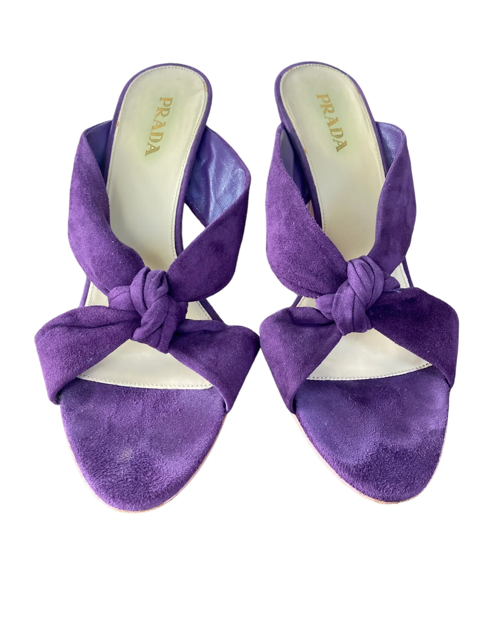 Prada Calzatore Donna Knot Sandals in Viola, 40.5