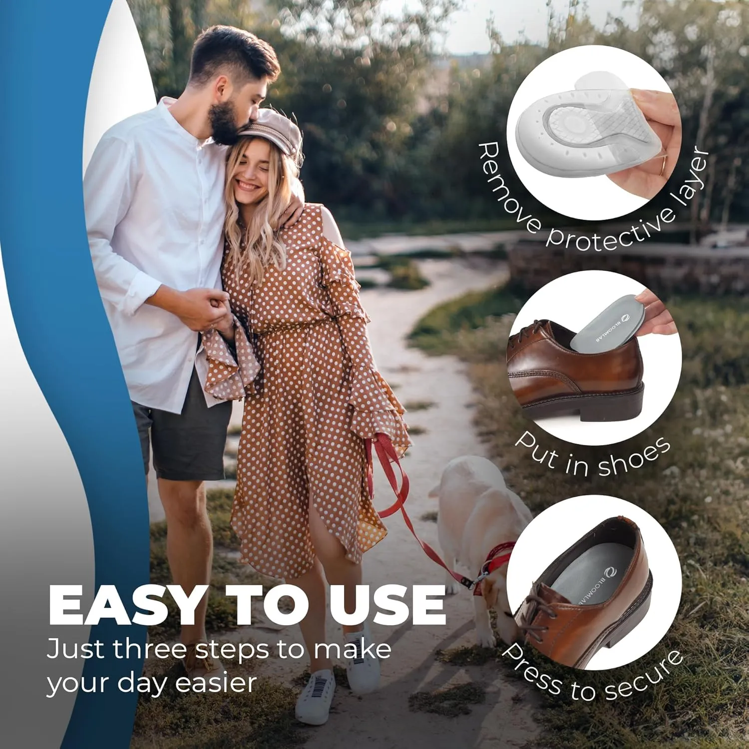 Premium Gel Heel Pads for Shoes, 2 Pack, FSA HSA Eligible, for Plantar Fasciitis, Bone Spurs, Pain Relief Protectors of Sore or Bruised Feet, Foot Relief Support Comfort Cushion Insoles for Women/Men