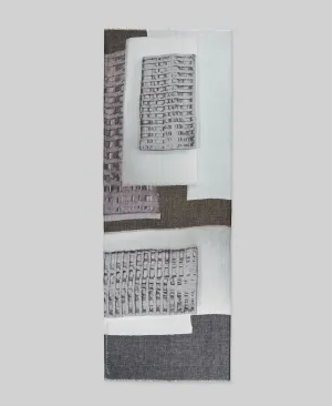 Printed linen and cotton shawl cotton in light grey