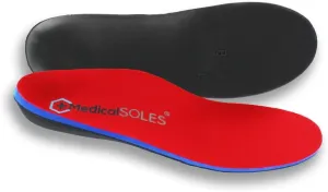 Pro Series Silver RX  Orthotic Unisex Insoles - Flexible Support with Recovery and Cushioning Technology for Pain Relief - Red, Men's 11 / Women's 13