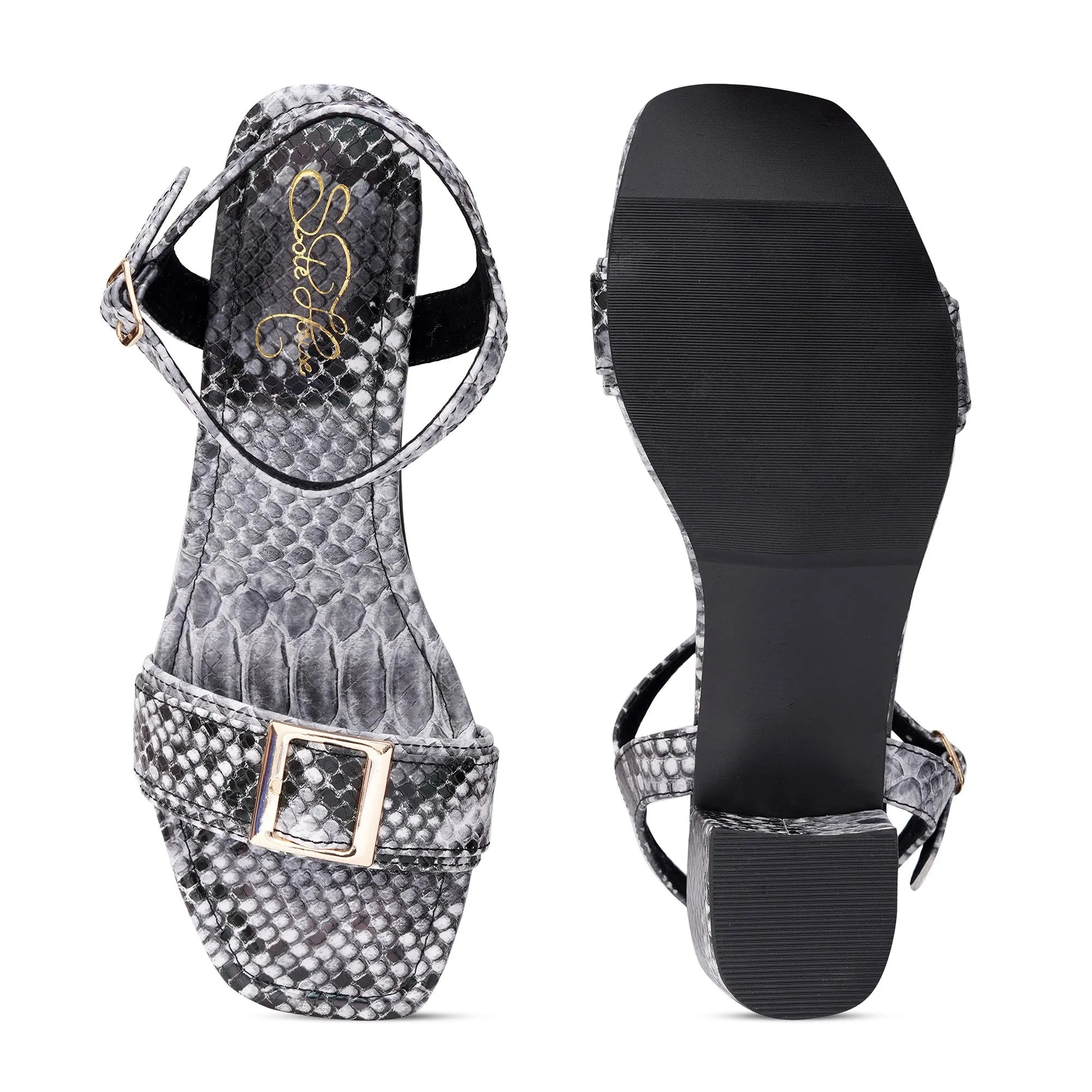 Python Chic Block Heels