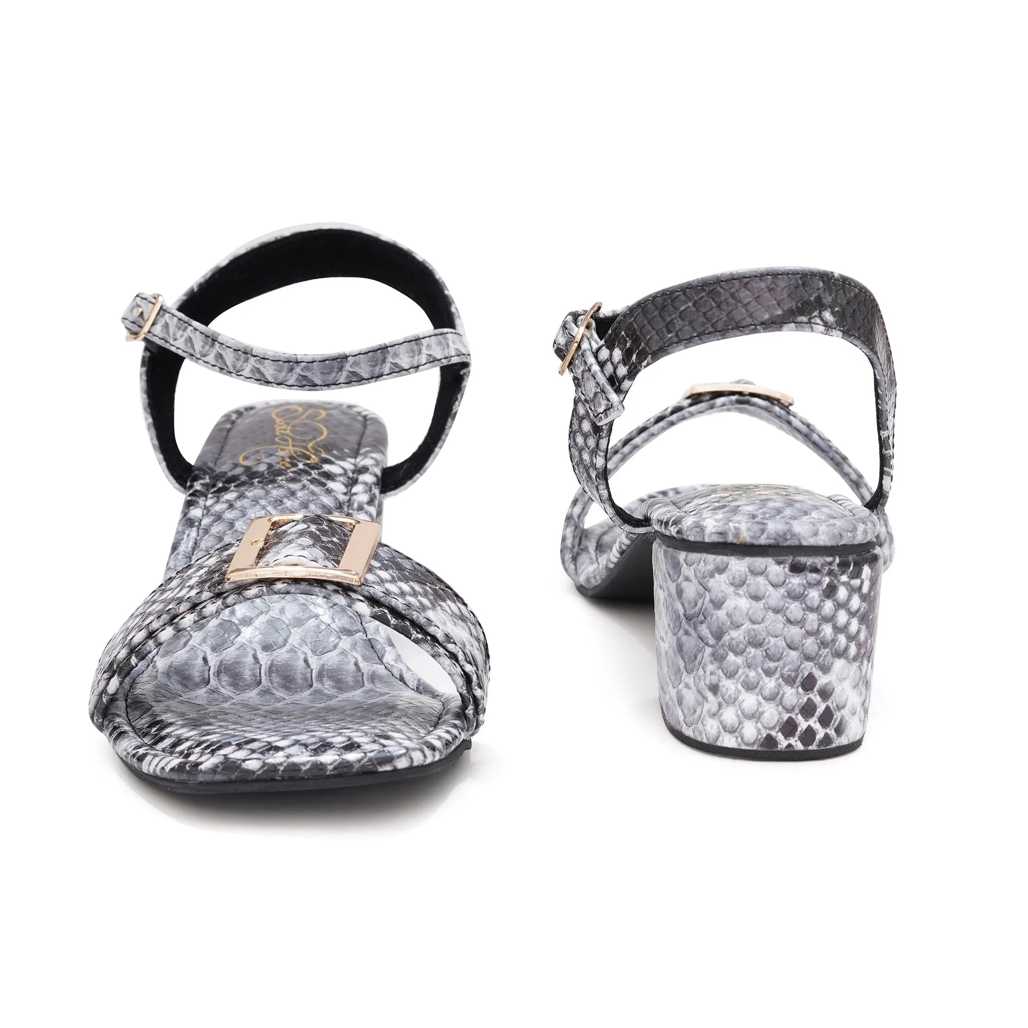 Python Chic Block Heels