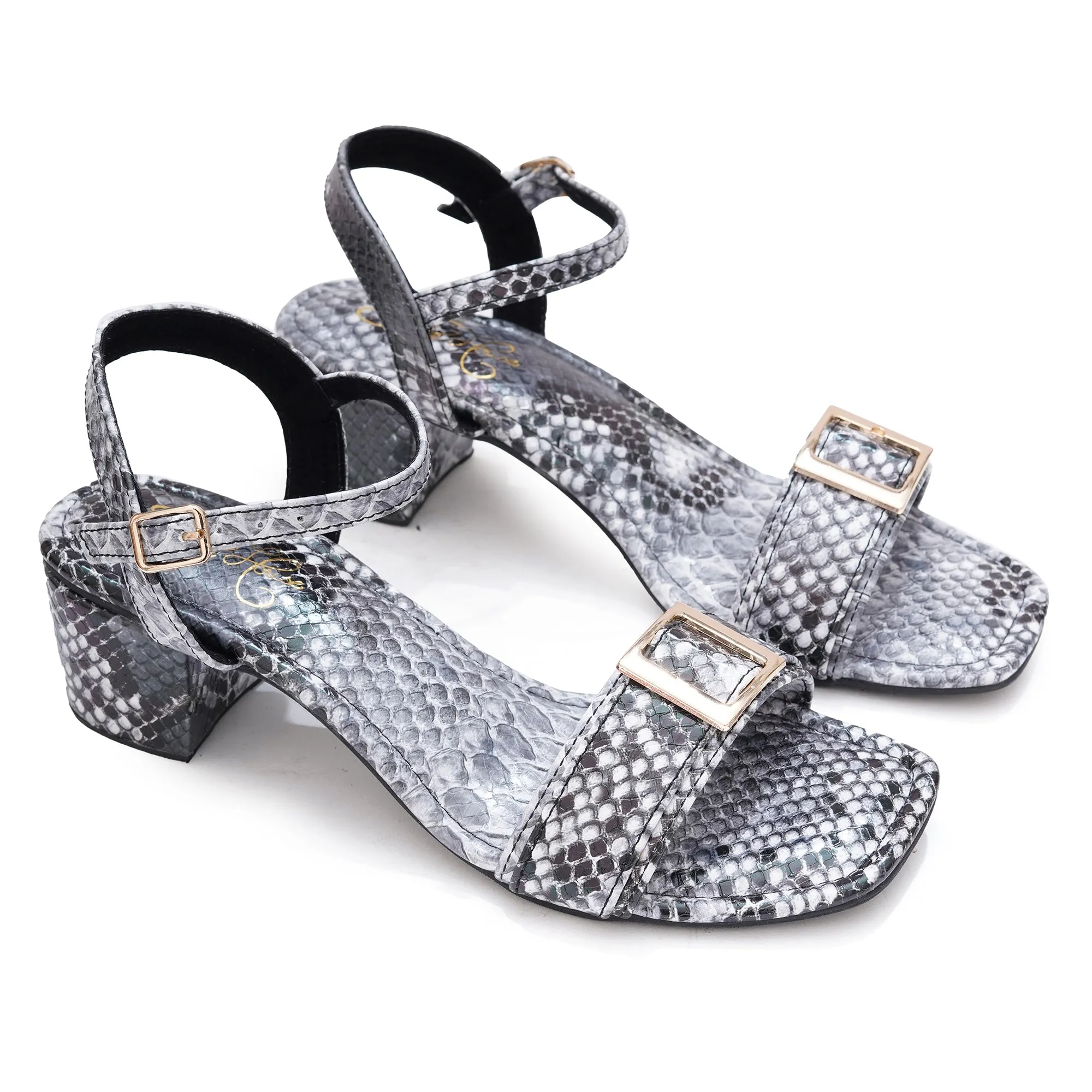 Python Chic Block Heels