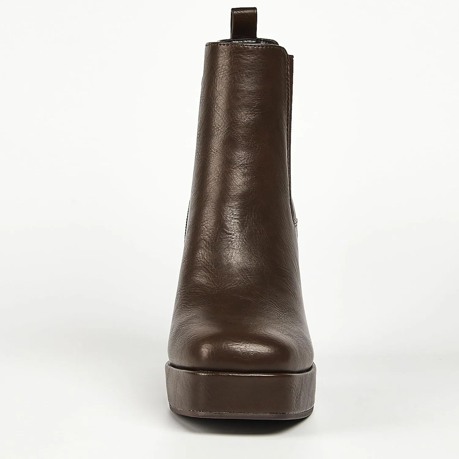 RAFY-02 Women's Chelsea Boots, Leather, Chunky Heel,Block Heel,Comfortable