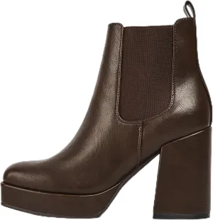 RAFY-02 Women's Chelsea Boots, Leather, Chunky Heel,Block Heel,Comfortable