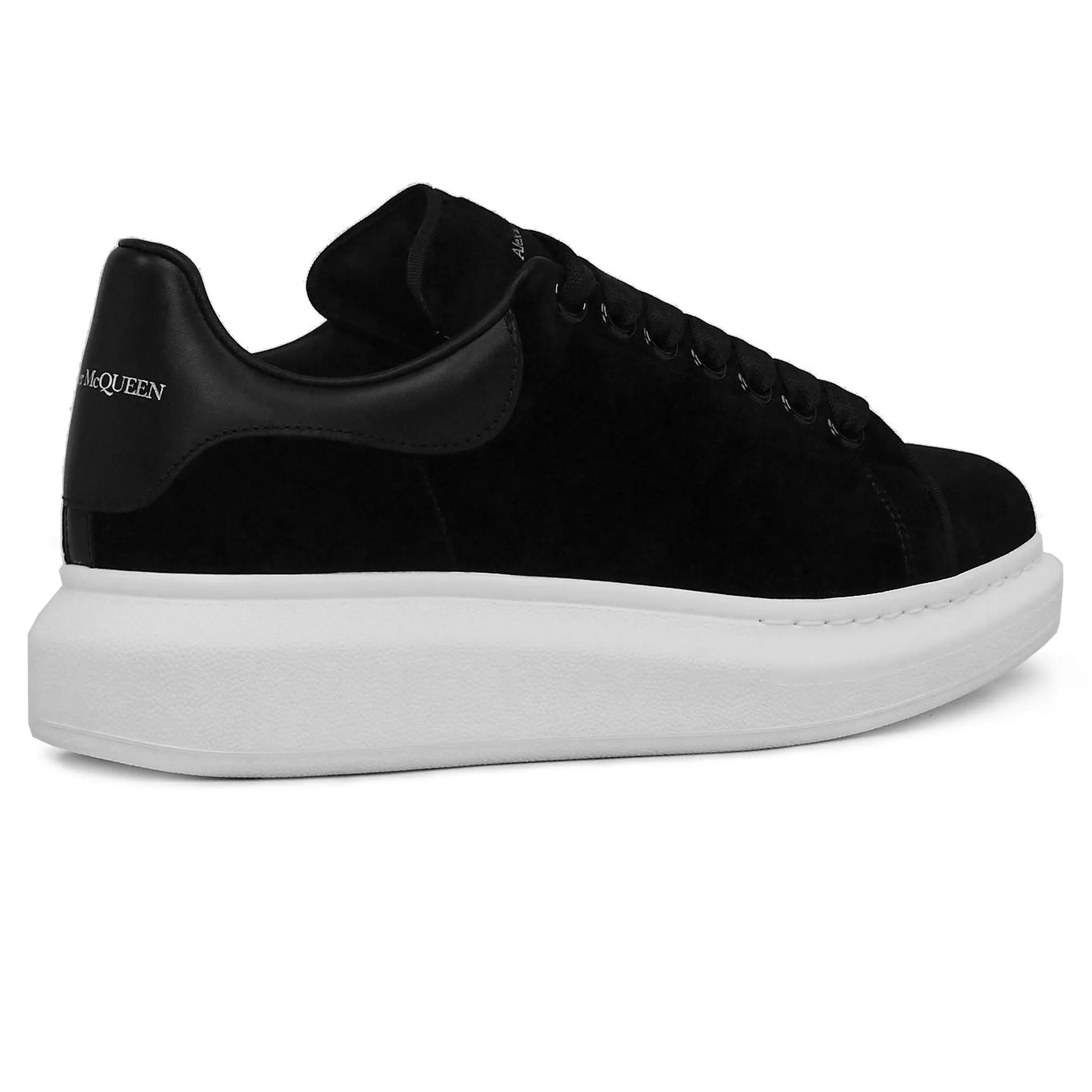 Raised Sole Black Velvet Trainers (W)