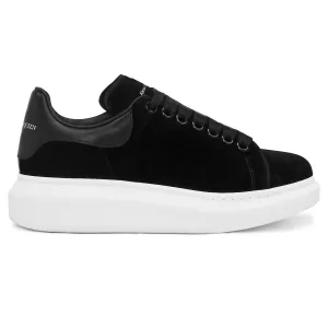 Raised Sole Black Velvet Trainers (W)