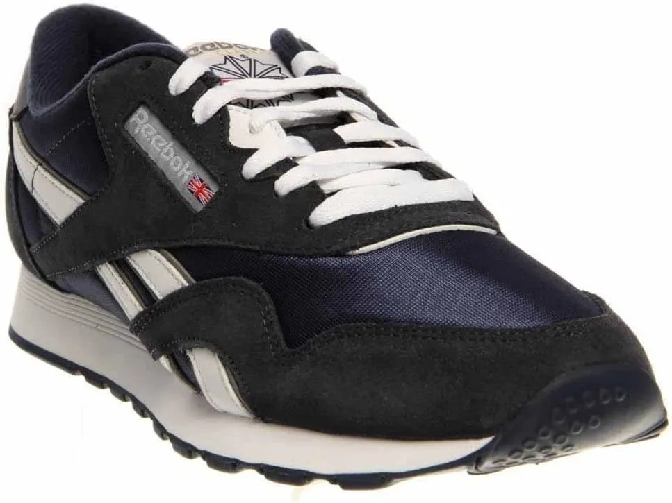 Reebok Men's Classic Nylon Sneaker, Team Navy/Platinum2, 7.5