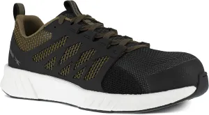 Reebok Men's Rb4313 Fusion Flexweave Safety Composite Toe Athletic Work Shoe Black and Khaki Brown