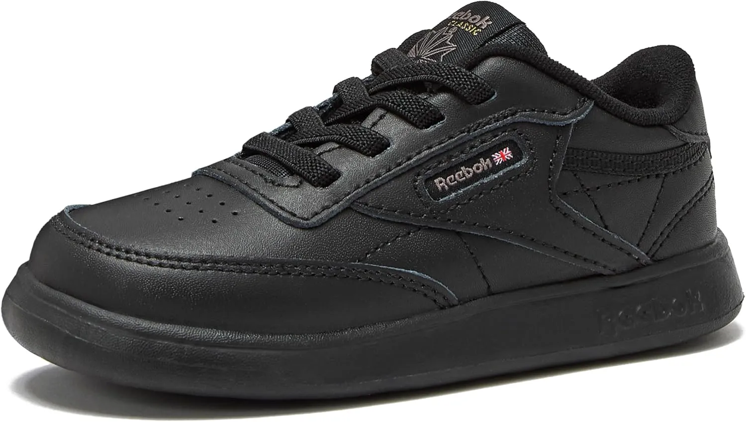 Reebok unisex child Club C Sneaker, Core Black, 7 Toddler US