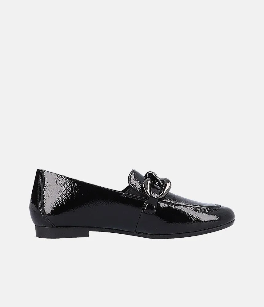 Remonte Stylish Black Patent Slip On Shoe