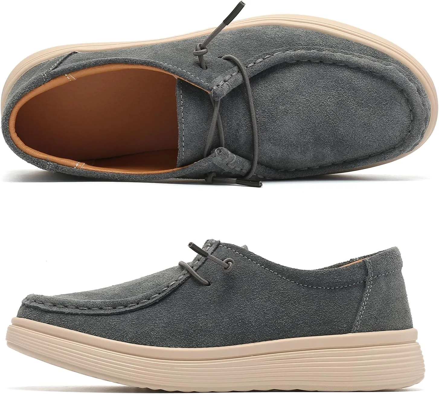 Ruiatoo Women's Walking Shoes - Slip on Loafers Flexible Foot-Friendly Ultralight Boat Casual Shoes