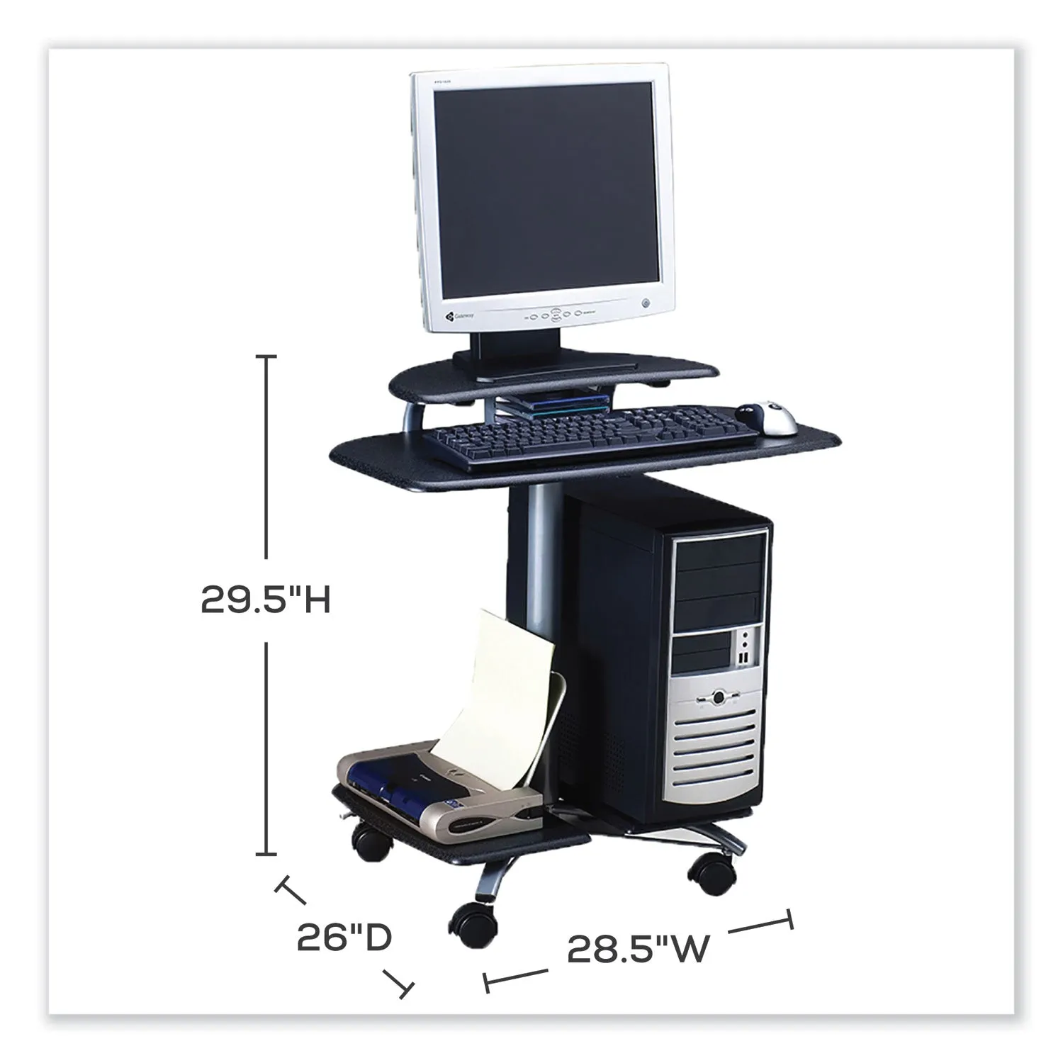Safco® Eastwinds Series FPD Computer Table, 28.5" x 26" x 29.5", Anthracite