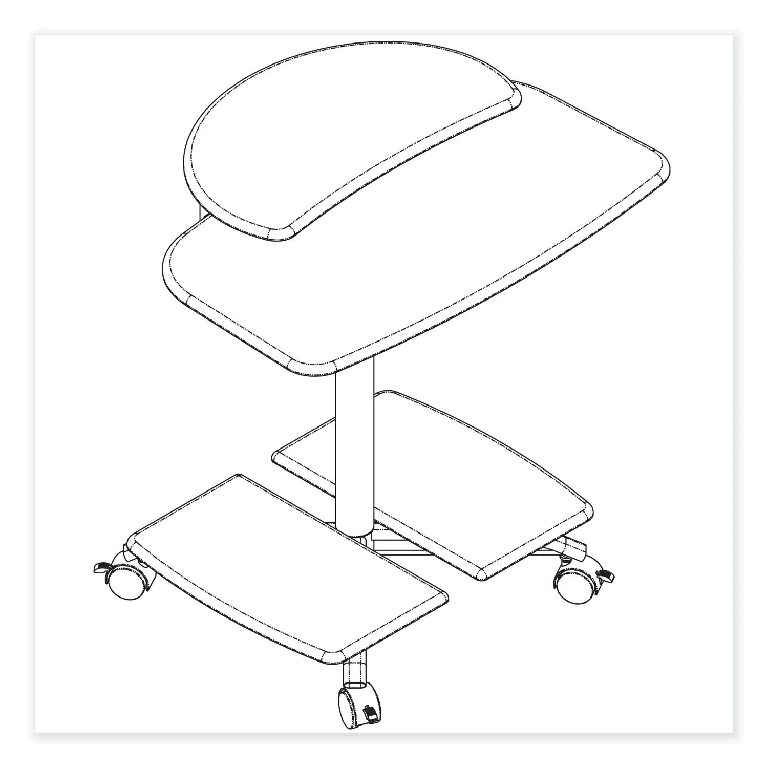 Safco® Eastwinds Series FPD Computer Table, 28.5" x 26" x 29.5", Anthracite