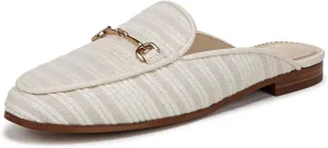 Sam Edelman Women's Linnie Loafer, White/Natural Striped Linen, 7.5