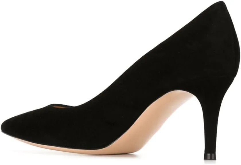 SAMMITOP Women's 6.5cm Classic Kitten Heel Pumps Pointed Toe Mid Heel Dress Shoes