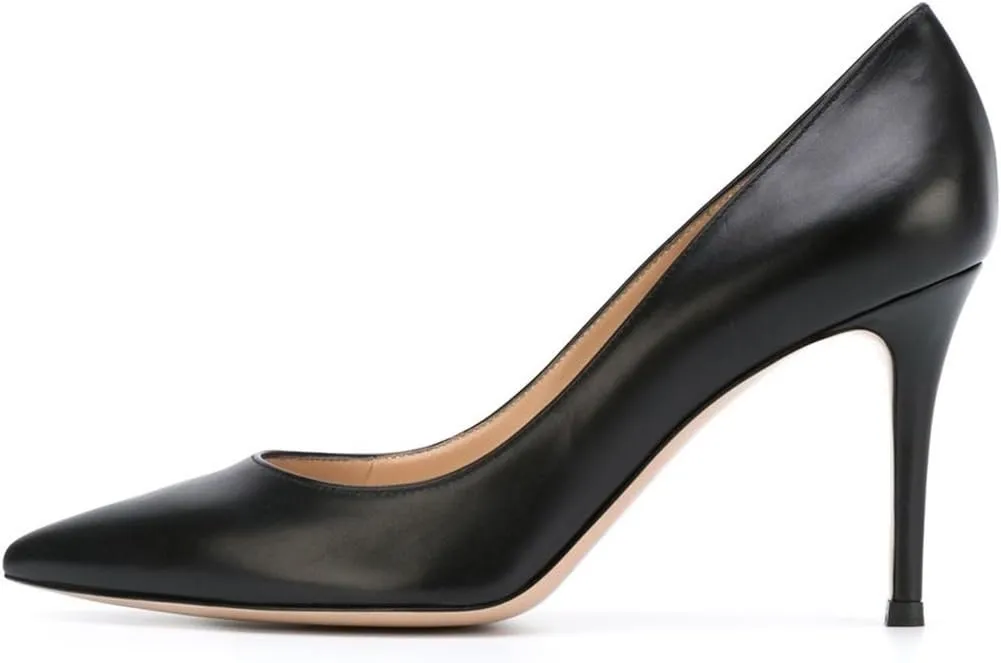SAMMITOP Women's Classic 80mm High Heel Pumps Pointed Toe Office Work Dress Shoes