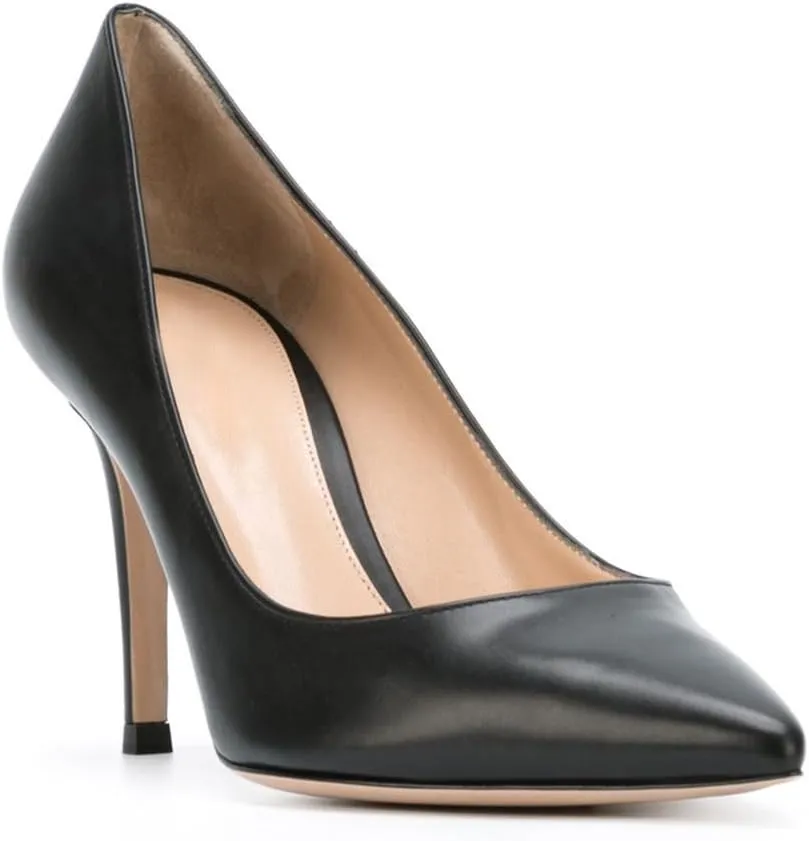 SAMMITOP Women's Classic 80mm High Heel Pumps Pointed Toe Office Work Dress Shoes