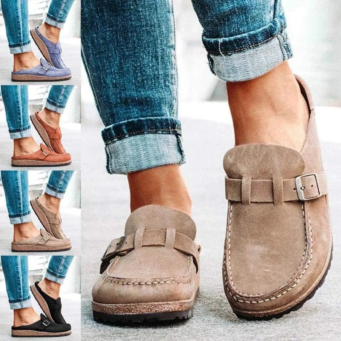 Sandals Women Loafer Flats Platform Shoes Slip on Suede Moccasins Low top Canvas Shoes,04,41
