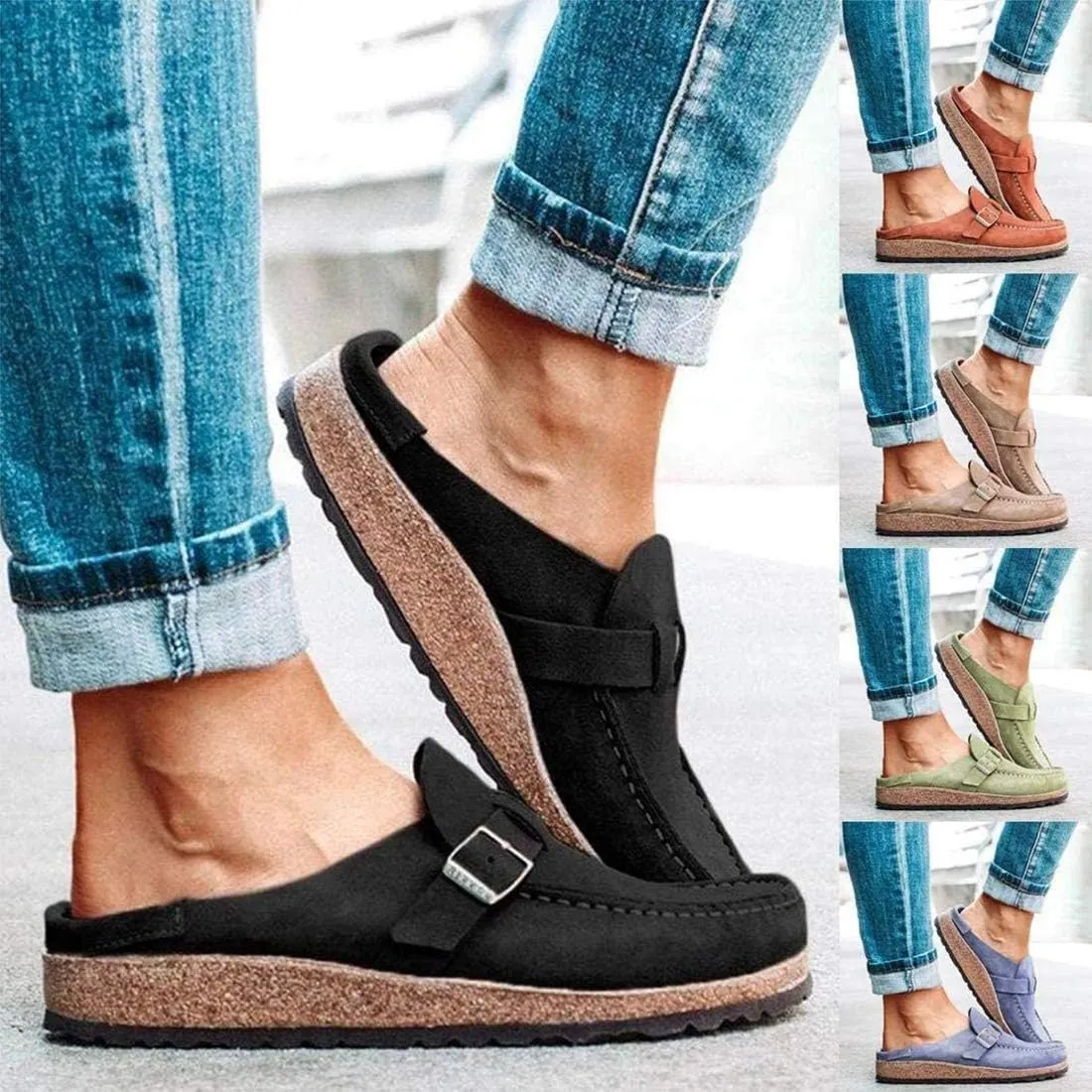 Sandals Women Loafer Flats Platform Shoes Slip on Suede Moccasins Low top Canvas Shoes,04,41