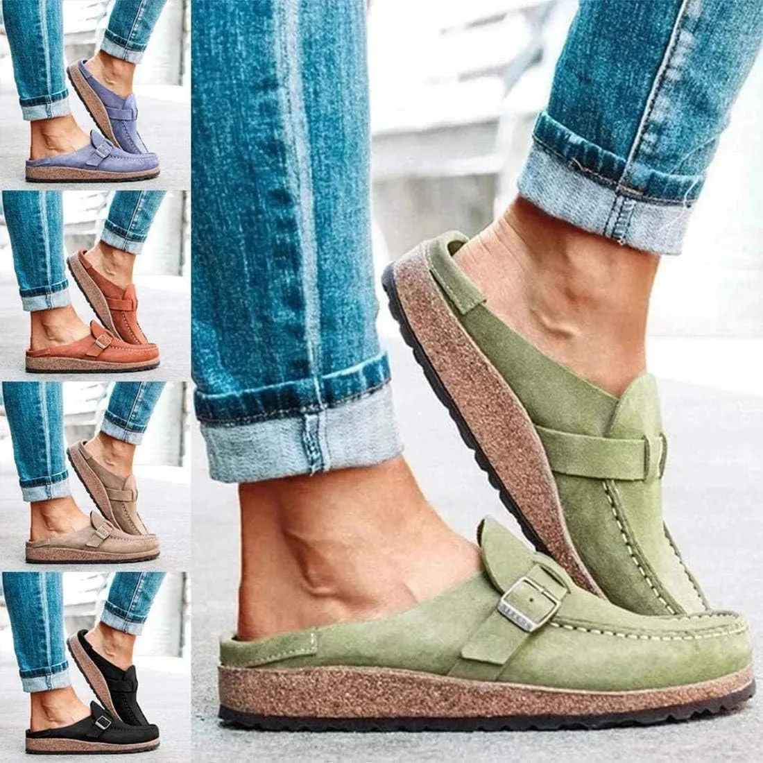 Sandals Women Loafer Flats Platform Shoes Slip on Suede Moccasins Low top Canvas Shoes,04,41