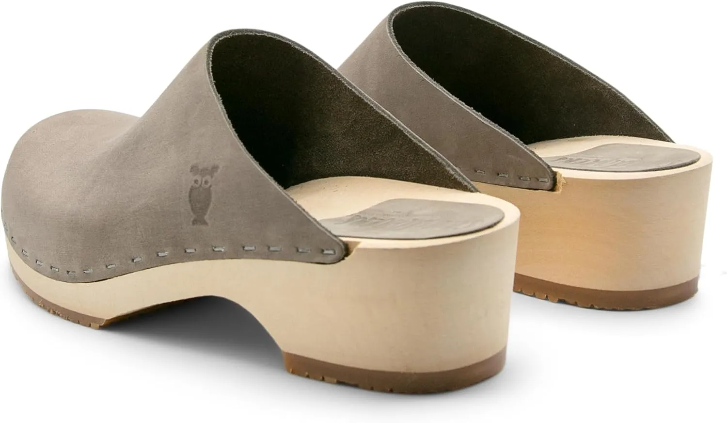 Sandgrens Handmade Swedish Wood Clogs for Women, Low Heel Mule | Austin