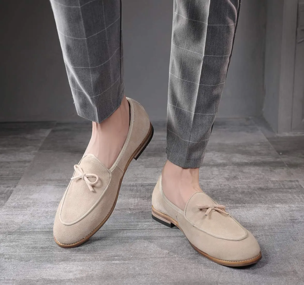 Santimon Men's Casual Tassel Bow Slip-On Driving Penny Loafers Boat Shoes Driver Moccasins