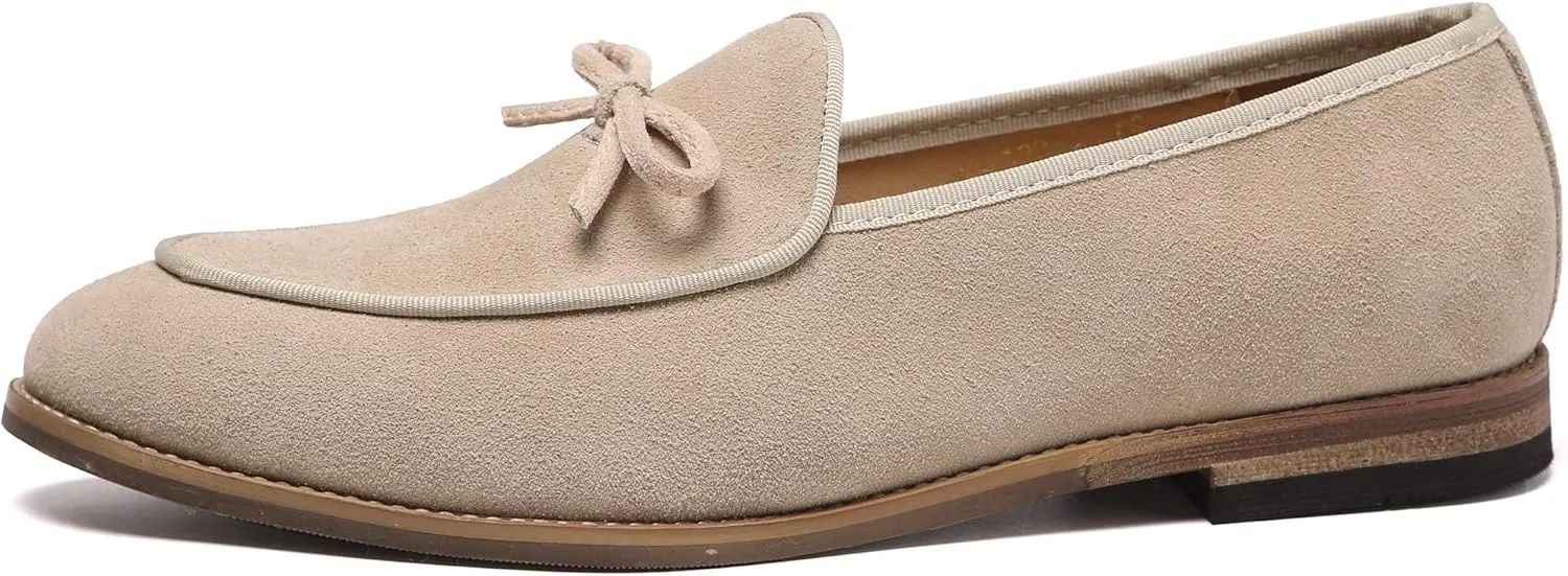 Santimon Men's Casual Tassel Bow Slip-On Driving Penny Loafers Boat Shoes Driver Moccasins