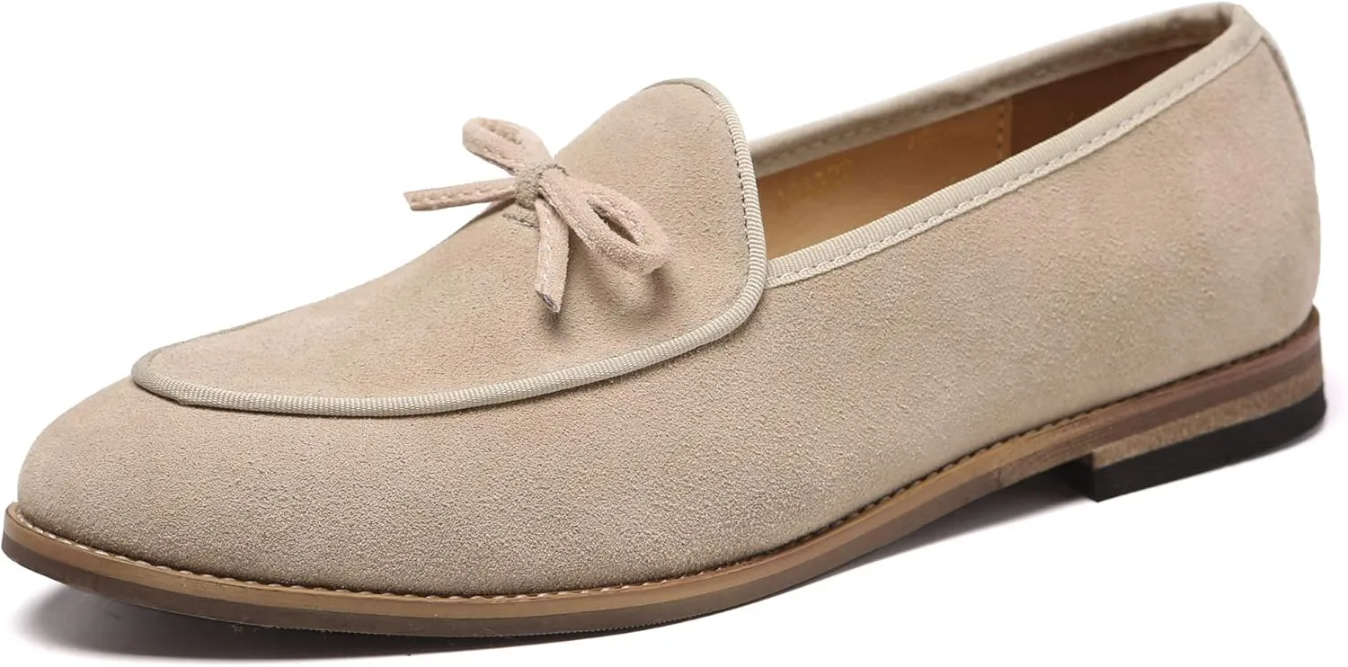 Santimon Men's Casual Tassel Bow Slip-On Driving Penny Loafers Boat Shoes Driver Moccasins