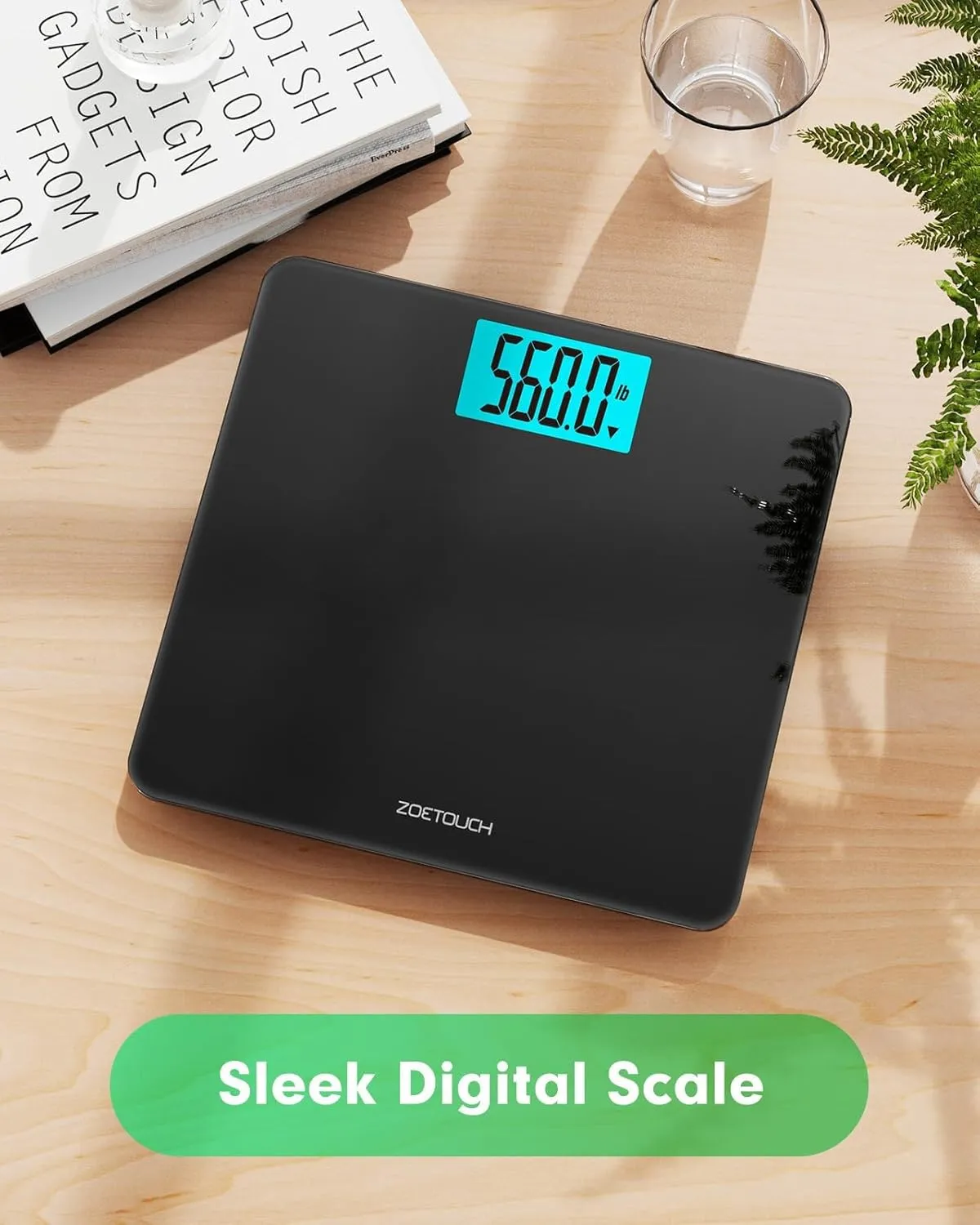 Scale for Body Weight 560lbs Digital High Capacity Bathroom Weighing Bath Scale for Heavy People Weigh Scale with Wide Platform Large LCD Display Batteries Included Black
