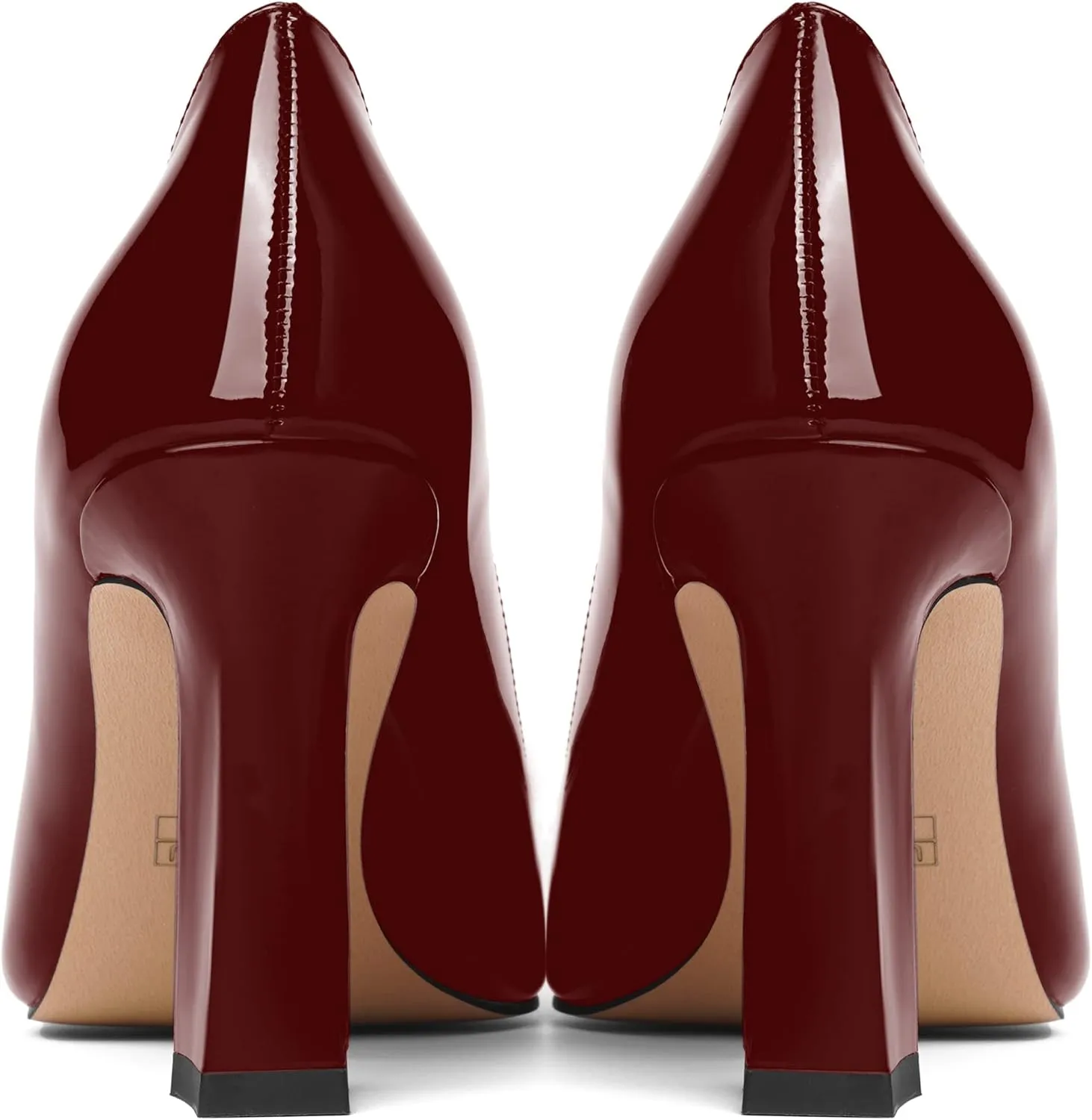 SHOWFOREST Womens Sexy Wedding Pointed Toe Slip On Patent Spool High Heel Pumps Shoes 3.3 Inch