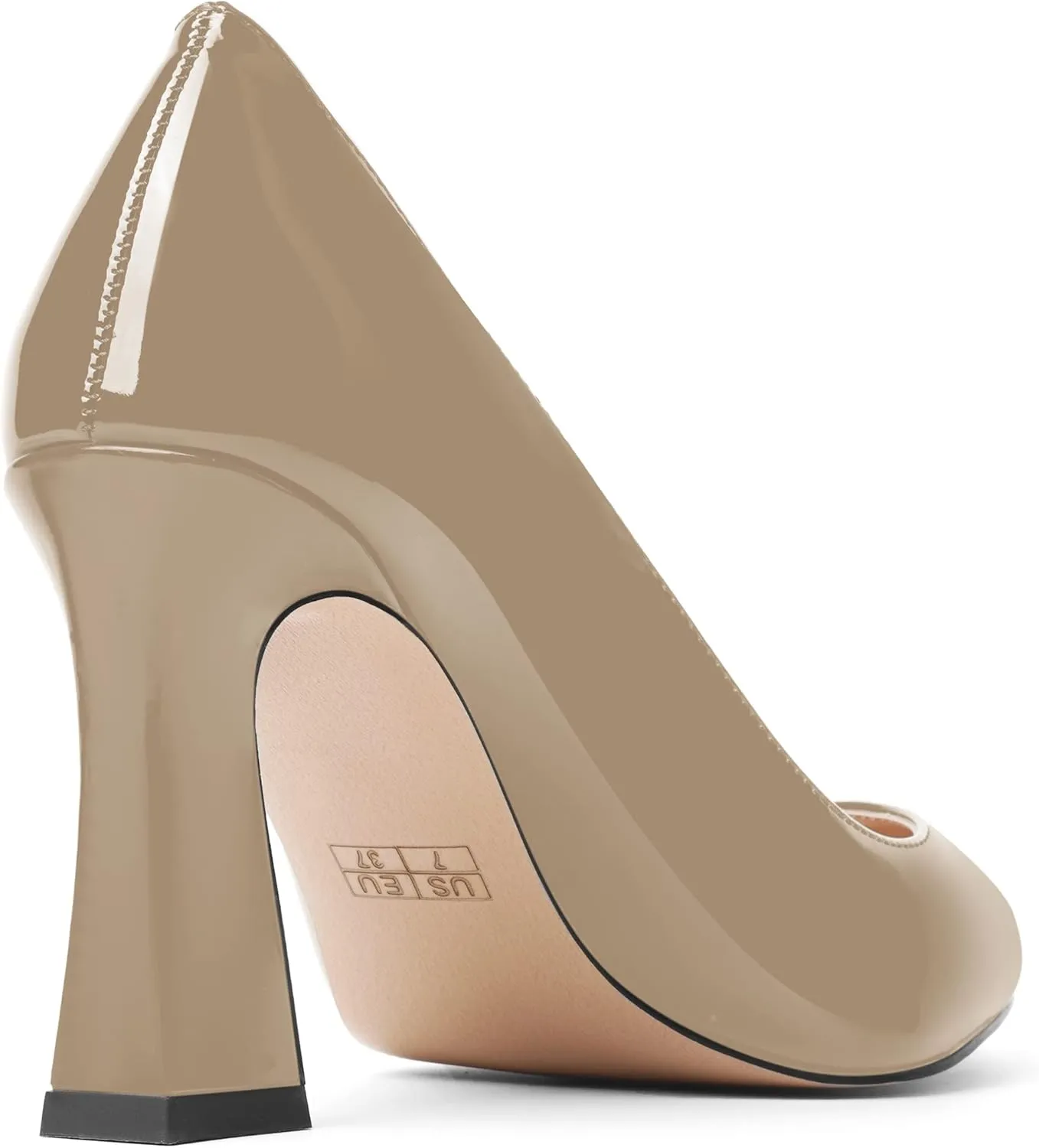 SHOWFOREST Womens Sexy Wedding Pointed Toe Slip On Patent Spool High Heel Pumps Shoes 3.3 Inch