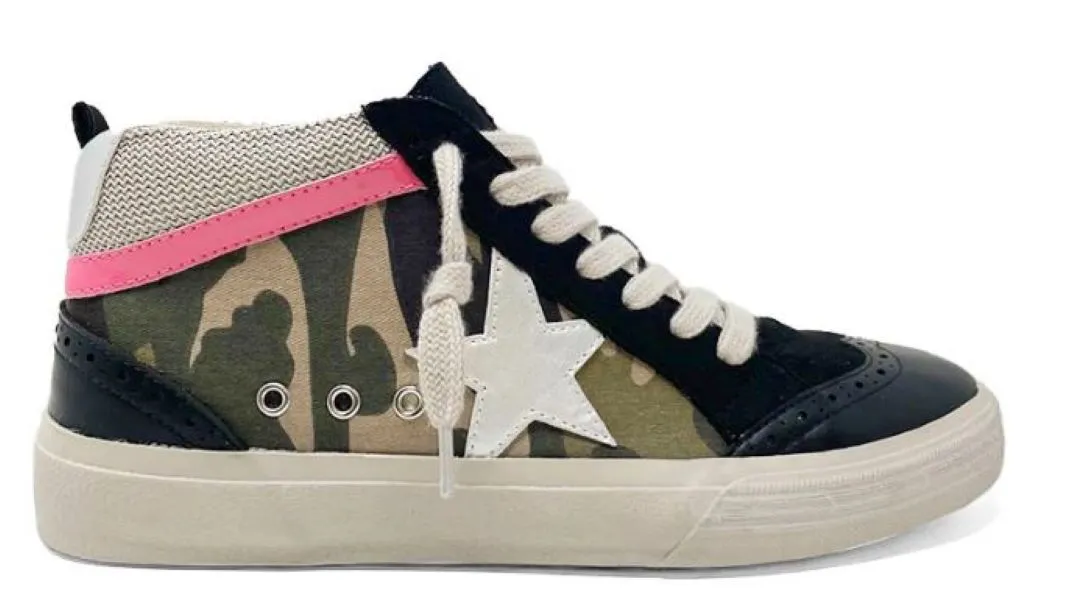 Shushop Green Camoflauge Rina Womens Hi-Top Sneakers RINA-0317-340